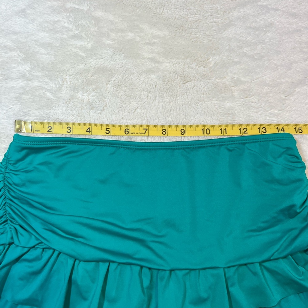 Apt 9 Emerald Green Ruffled Hem Swim Skirt Size 6 - Picture 4 of 13